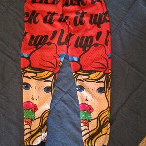 2018 CivilizeD Brand Women's Multicolored Cartoon 'Lick It Up' Jogging Pants  S